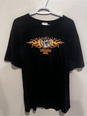 Warner Bros. Black Tasmanian Devil Flame Graphic Tee
